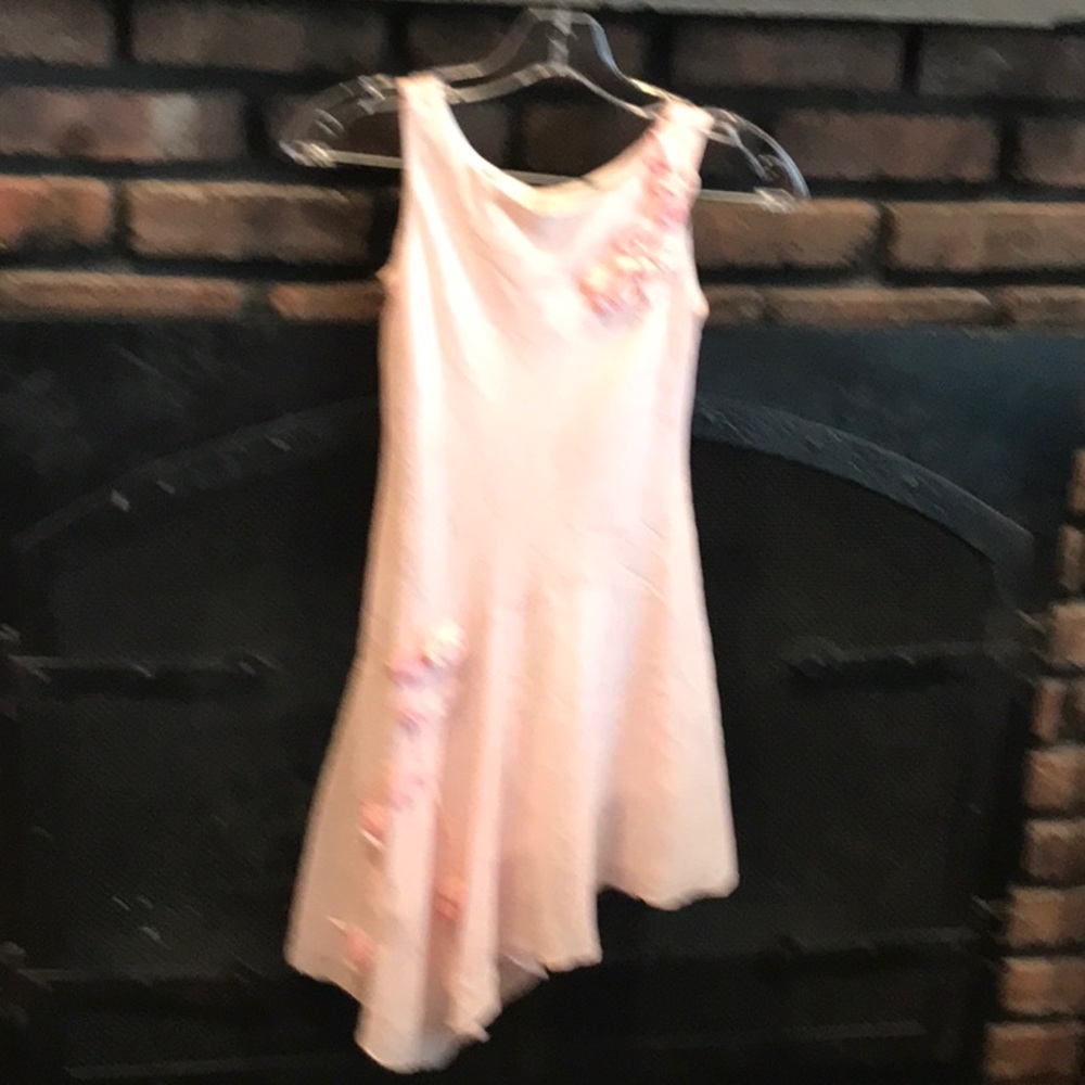Girls Light Pink Floral Accent Formal Dress